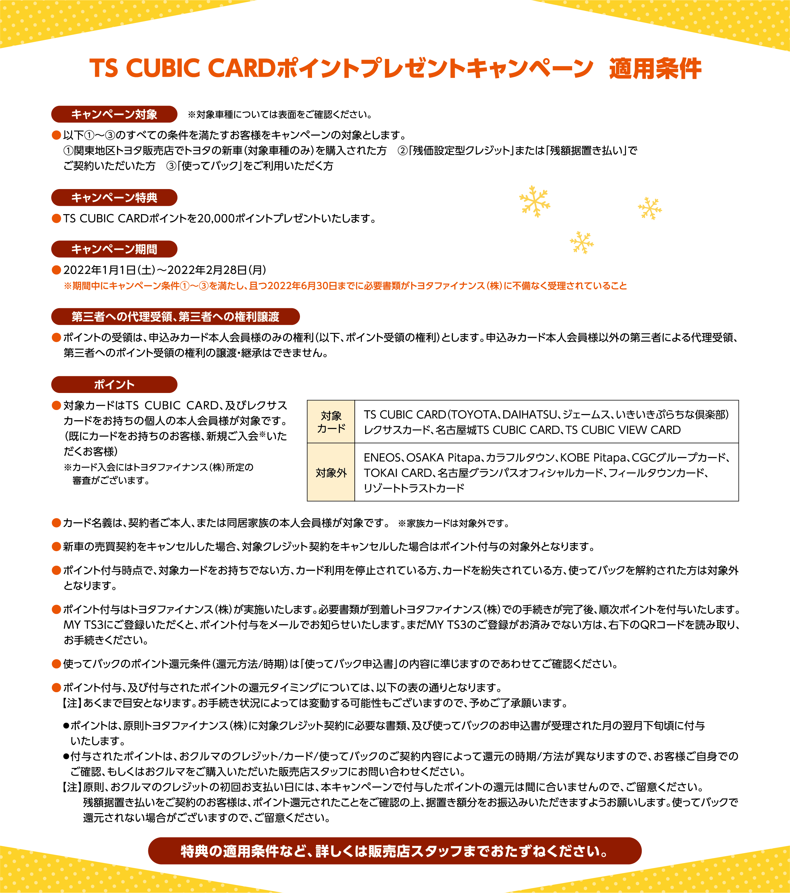 Ts Cubic Card ポイントプレゼントキャンペーン トヨタモビリティ東京