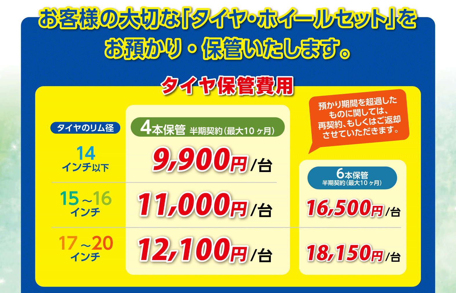 タイヤ ホイールセット預かり 保管サービス トヨタモビリティ東京