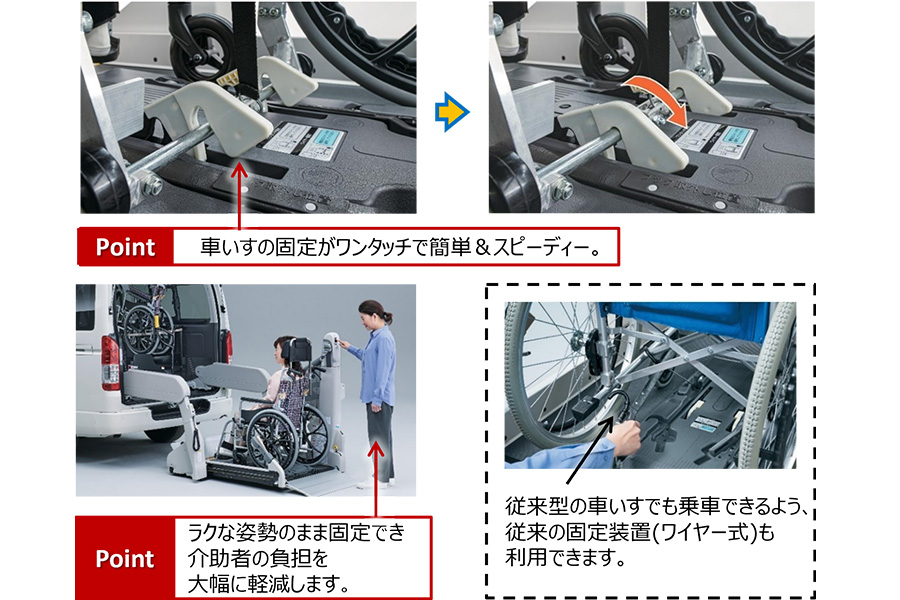デイケアサービス車いす固定装置の修理 – 福祉自動車サービス