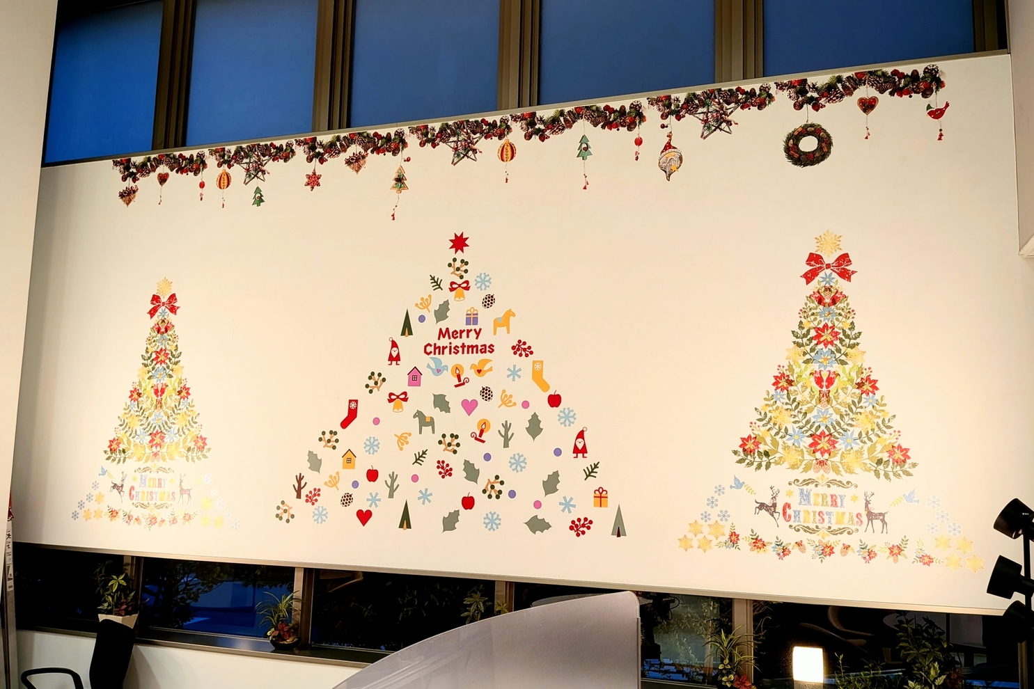 商談ブース壁面クリスマス装飾５：37B_冬装飾10