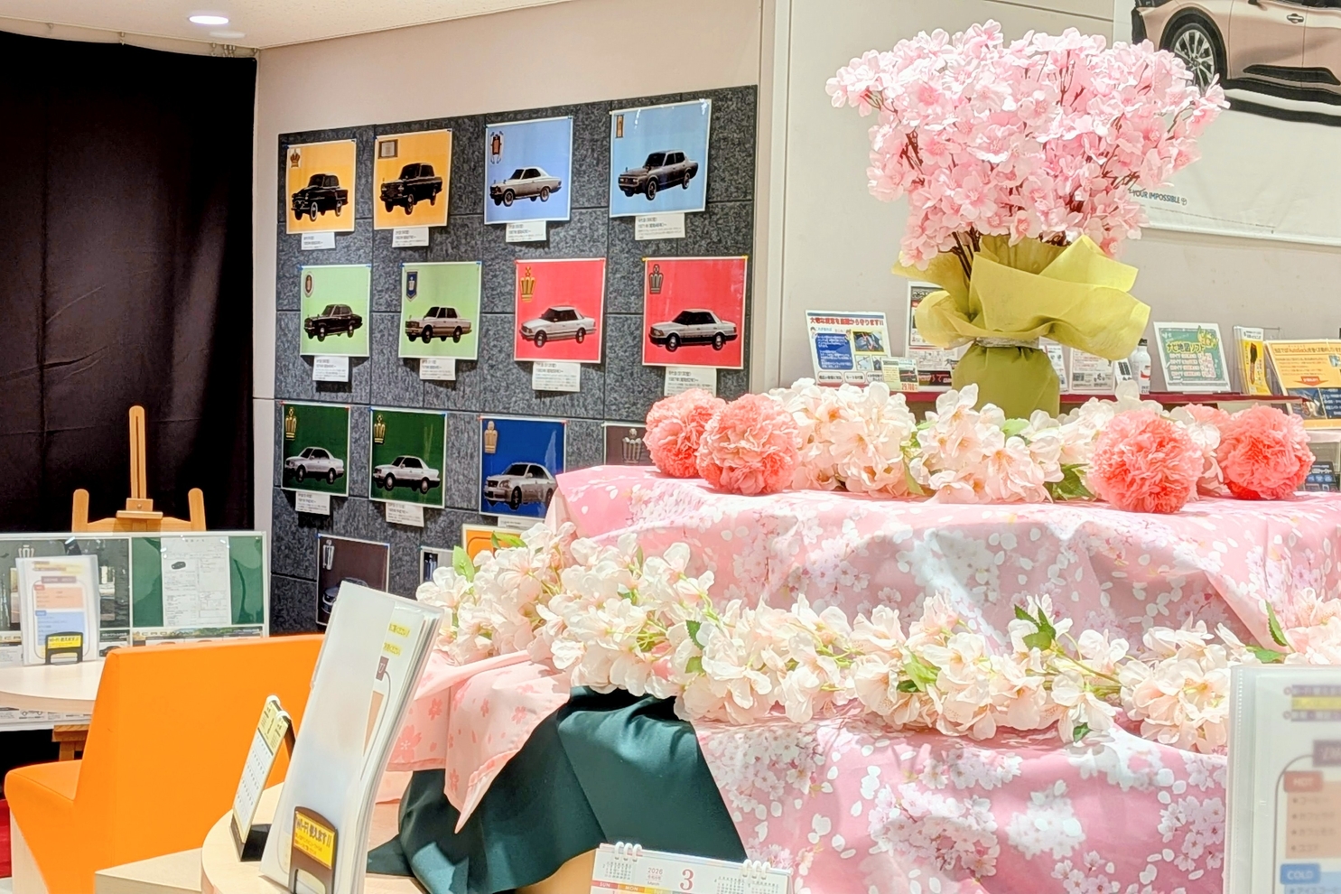 3月装飾ショールーム中央丸テーブル２：3月装飾８