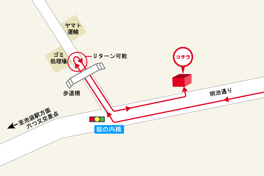 池袋店迂回路図